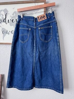 Vintage LEE denim 100% cotton midi skirt